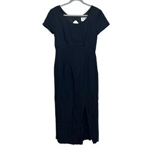 Jeffrey & Dara Petite Womens Long Dress Open Back Bow Key Hole Black Size 8P